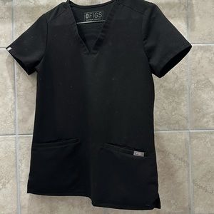 Figs Black Casma 3-Pocket Scrub Top